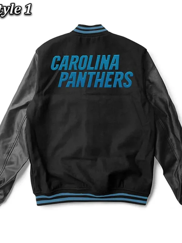 Letterman Carolina Panthers Black Wool-Leather Jacket