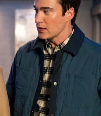 Levi Fiehler Resident Alien S04 Blue Quilted Jacket