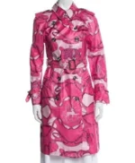 Elle Lexi Minetree Pink Graphic Trench Coat