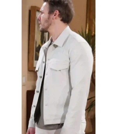 Liam Spencer Bold and the Beautiful White Trucker Jacket
