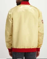 Light Weight Chicago Bulls Gold Satin Jacket