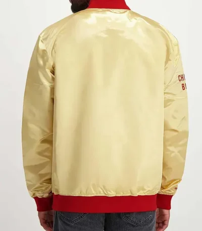 Light Weight Chicago Bulls Gold Satin Jacket