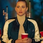 Lili Reinhart Riverdale S04 Blue and White Bomber Jacket