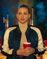 Lili Reinhart Riverdale S04 Blue and White Bomber Jacket