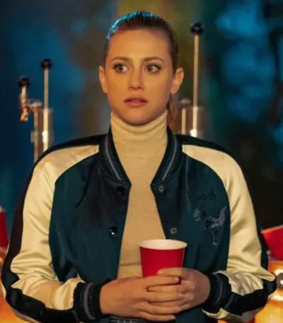 Lili Reinhart Riverdale S04 Blue and White Bomber Jacket