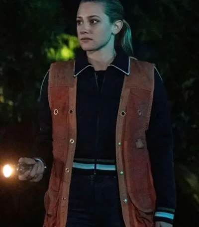 Lili Reinhart Riverdale S04 Brown Suede Leather Vest