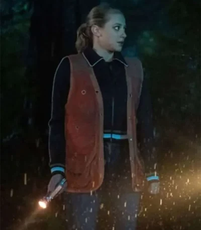 Lili Reinhart Riverdale S04 Brown Suede Leather Vest
