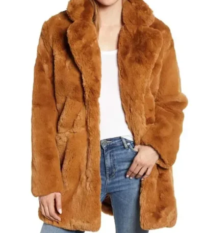 Liza Lapira The Equalizer Brown Fur Coat
