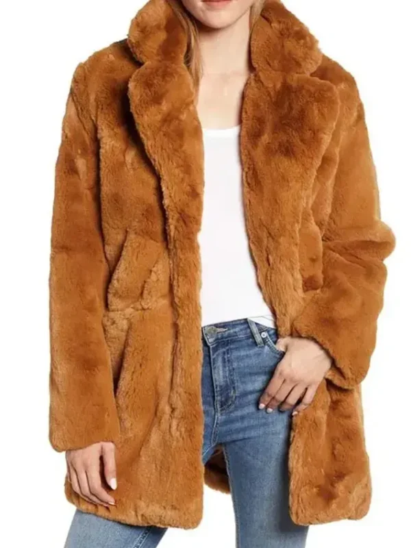 Liza Lapira The Equalizer Brown Fur Coat