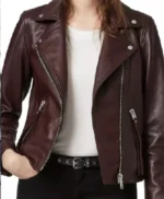Lois Lane Superman and Lois S04 Brown Biker Jacket