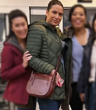 Lorena Diaz Chicago Med S10 Green Quilted Jacket