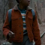 Lucas Sinclair Stranger Things Brown Fur Collar Jacket