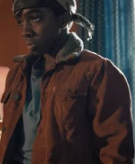 Lucas Sinclair Stranger Things Brown Fur Collar Jacket
