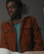 Lucas Sinclair Stranger Things Brown Fur Collar Jacket