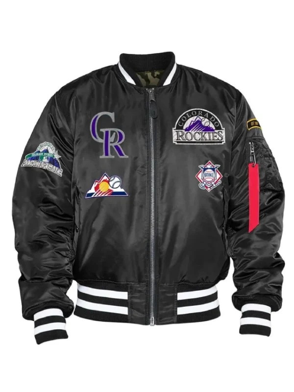 MA-1 Colorado Rockies Bomber Satin Jacket