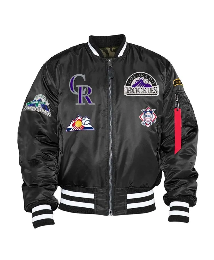 MA-1 Colorado Rockies Bomber Satin Jacket MA-1 Colorado Rockies Bomber Satin Jacket