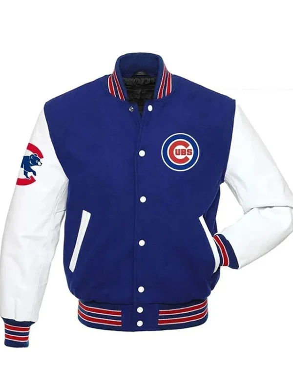 Chicago Cubs Blue and White Varsity Jacket