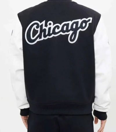 Chicago White Sox Black and White Varsity Wool/Leather Jacket