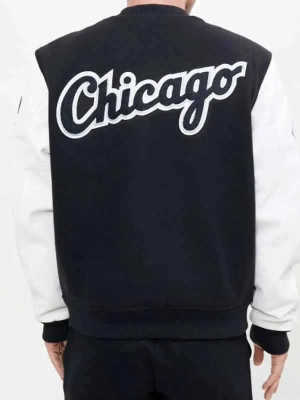 Chicago White Sox Black and White Varsity Wool/Leather Jacket