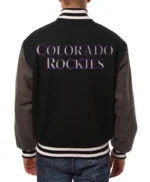 Colorado Rockies Two Tone Black/Charcoal Varsity Wool Jacket