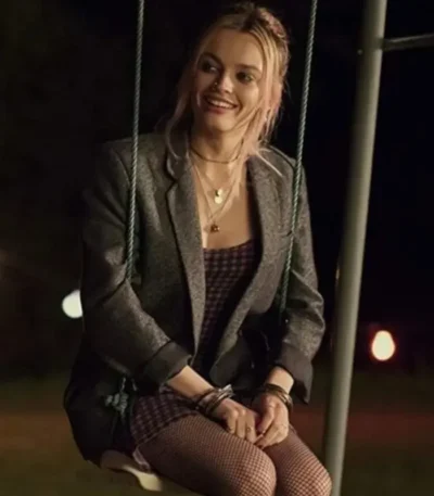 Maeve Wiley Sex Education S02 Grey Woolen Blazer
