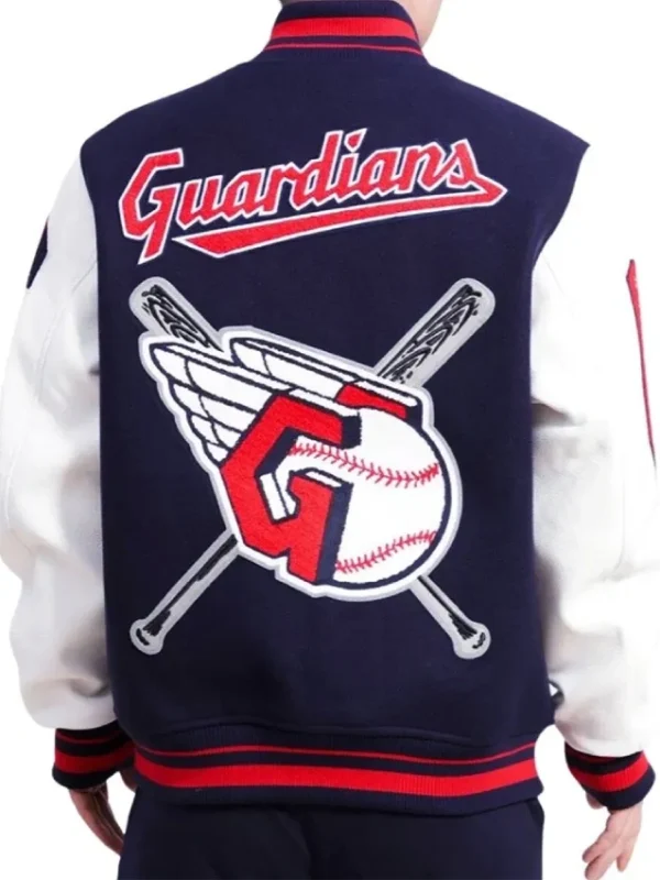 Mash Up Logo Cleveland Guardians Varsity Navy Jacket