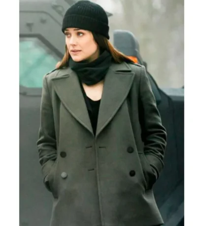 Megan Boone The Blacklist Elizabeth Keen Grey Pea Coat