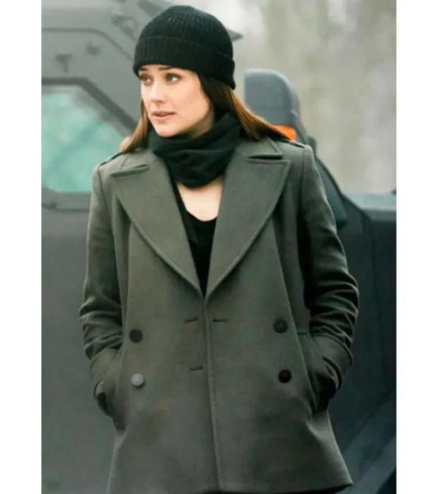 Megan Boone The Blacklist Elizabeth Keen Grey Pea Coat
