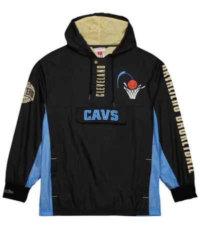 Men’s Black Team Vintage Cleveland Cavaliers Windbreaker Jacket