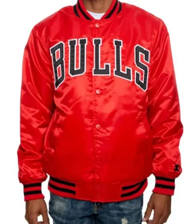 Men’s Chicago Bulls Red Satin Jacket