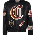 Mens Full Black Cleveland Cavaliers Leather Jacket