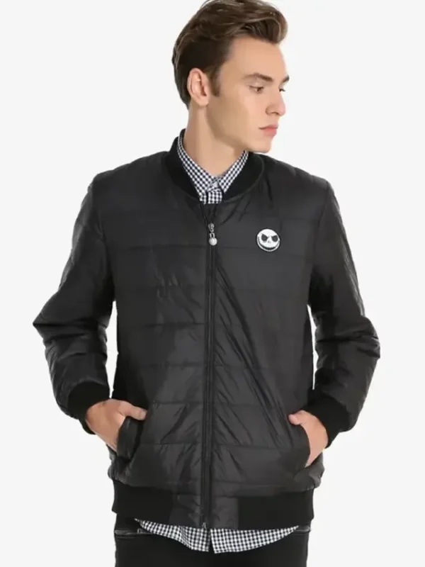 Mens The Nightmare Before Christmas Jack Puffer Bomber Jacket