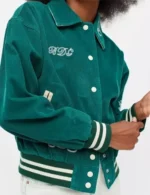 Mia Moss Sight Unseen Green Varsity Jacket