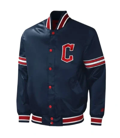 Midfield Cleveland Guardians Navy Satin Jacket
