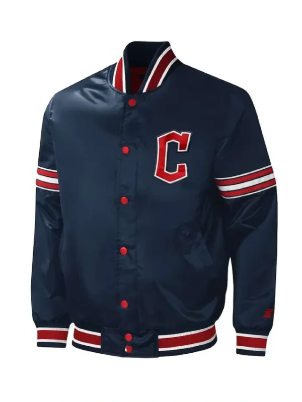 Midfield Cleveland Guardians Navy Satin Jacket