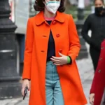 Miriam Maisel Orange Mid-Length Wool Coat
