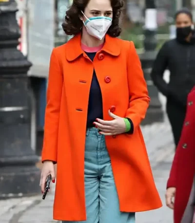 Miriam Maisel Orange Mid-Length Wool Coat