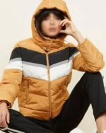 Mirren Mack The Nest Orange Hooded Puffer Jacket