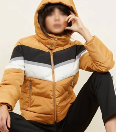 Mirren Mack The Nest Orange Hooded Puffer Jacket