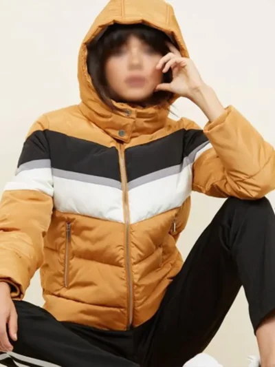 Mirren Mack The Nest Orange Hooded Puffer Jacket