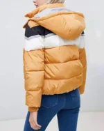 Mirren Mack The Nest Orange Hooded Puffer Jacket