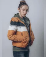 Mirren Mack The Nest Orange Hooded Puffer Jacket
