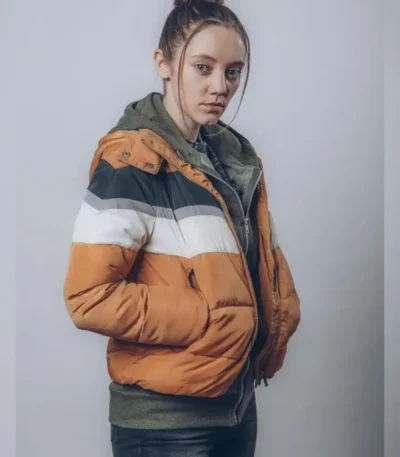 Mirren Mack The Nest Orange Hooded Puffer Jacket
