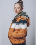 Mirren Mack The Nest Orange Hooded Puffer Jacket