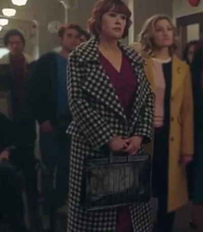 Molly Ringwald Riverdale Black and White Trench Coat
