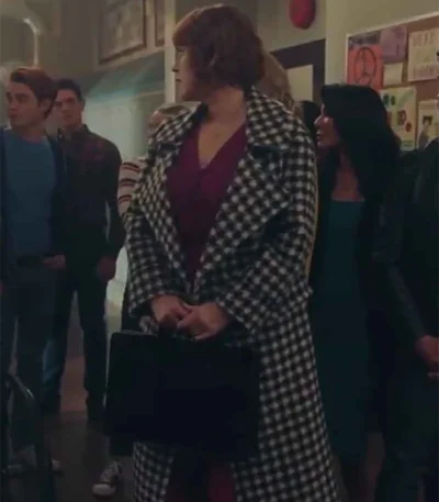 Molly Ringwald Riverdale Black and White Trench Coat