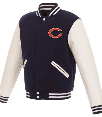 NFL Chicago Bears Varsity Navy and White Jacket