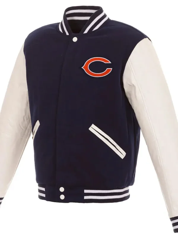 NFL Chicago Bears Varsity Navy and White Jacket