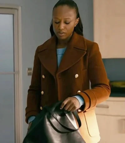 Naomi Howard Chicago Med S10 Brown Peacoat