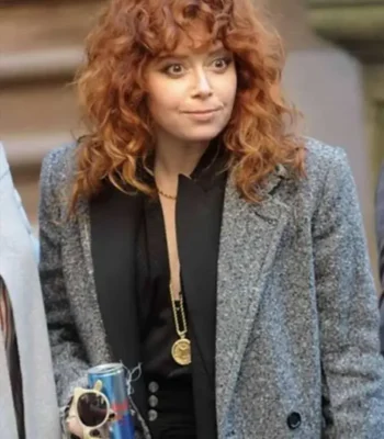 Natasha Lyonne Russian Doll Grey Wool Coat
